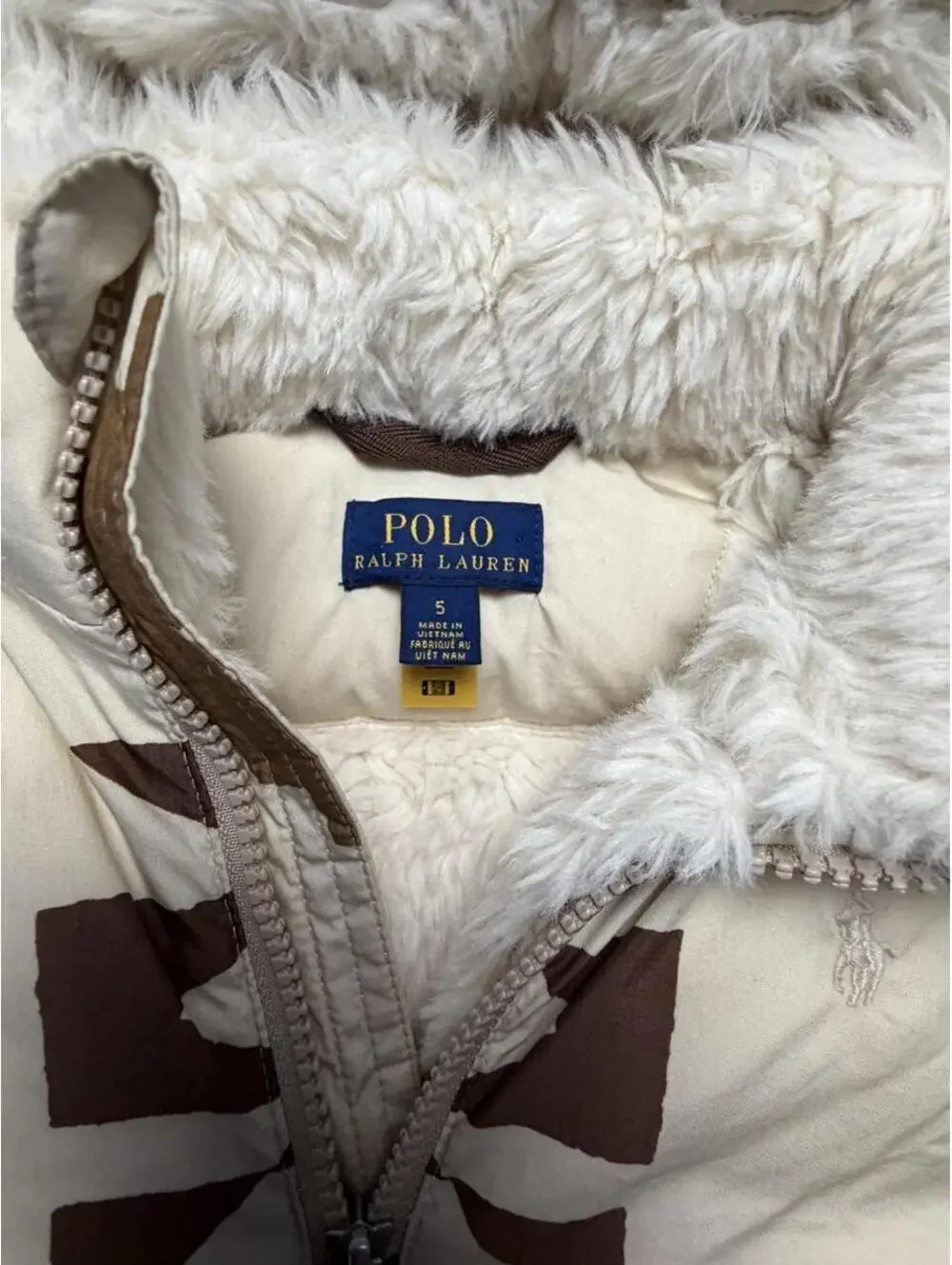 Polo Ralph Lauren kids aztec print hooded down puffer jacket